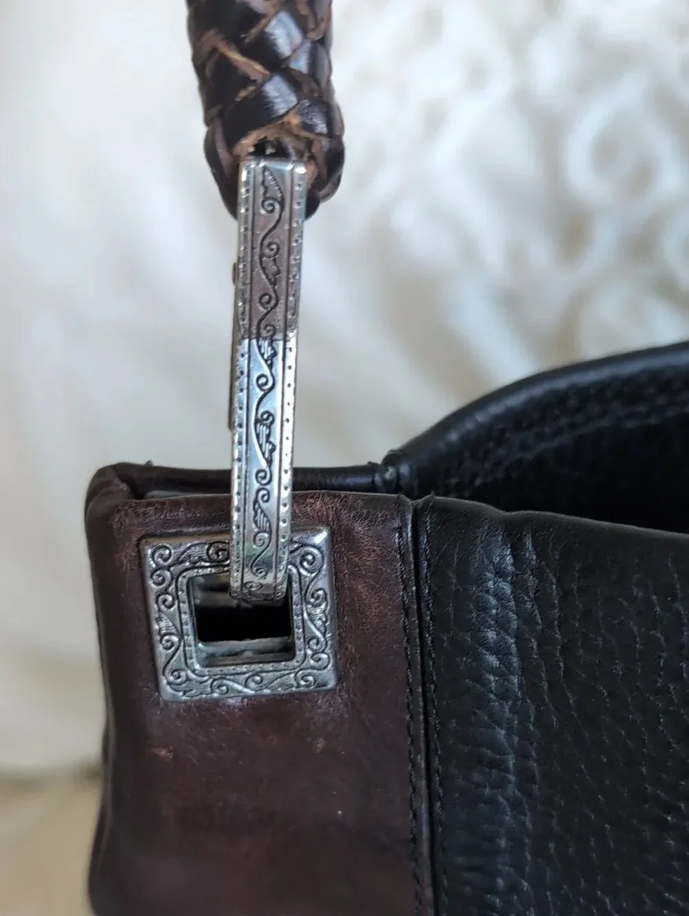 Brighton Bailey Shoulder Bag Ferrara Collection Brown&Black Combo Braided Handle